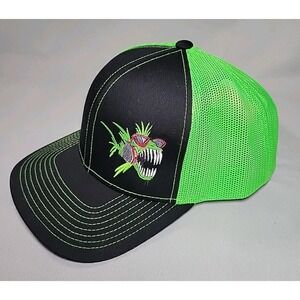 Nitro Fish Racing Trucker Hat Cap Snap Back Green Adjustable Captain Chaos
